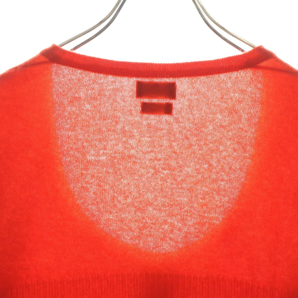 CHANEL(シャネル) 80S VINTAGE ヴィンテージ ハーフボタン オープンネック カシミヤニットカセーター スコットランド製 レディース レッド