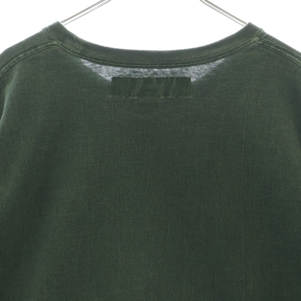 NEIGHBORHOOD(ネイバーフッド) 24SS PIGMENT DYE CREWNECK SS ピグメントダイ 胸ロゴプリントTシャツ 半袖クルーネックカットソー グリーン 241UNNH-CSM02