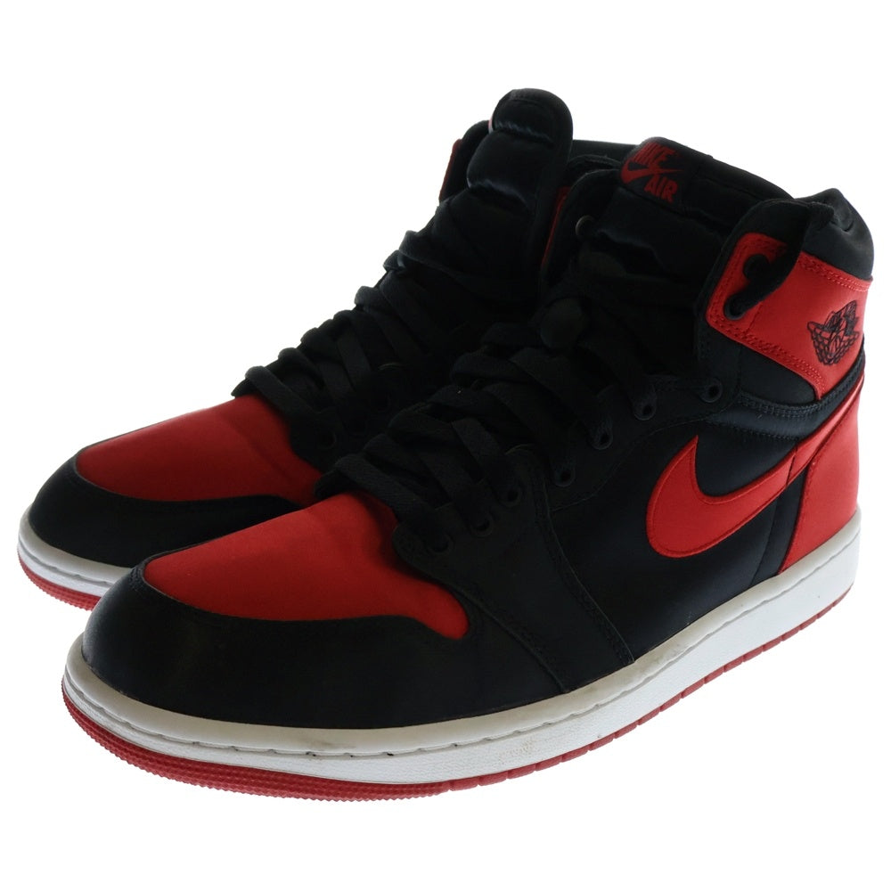 NIKE(ナイキ) WMNS AIR JORDAN 1 RETRO HIGH OG SATIN BRED ウィメンズ エアジョーダン1 レトロ サテンブレッド ハイカットスニーカー ブラック/レッド US12/29cm FD4810-061