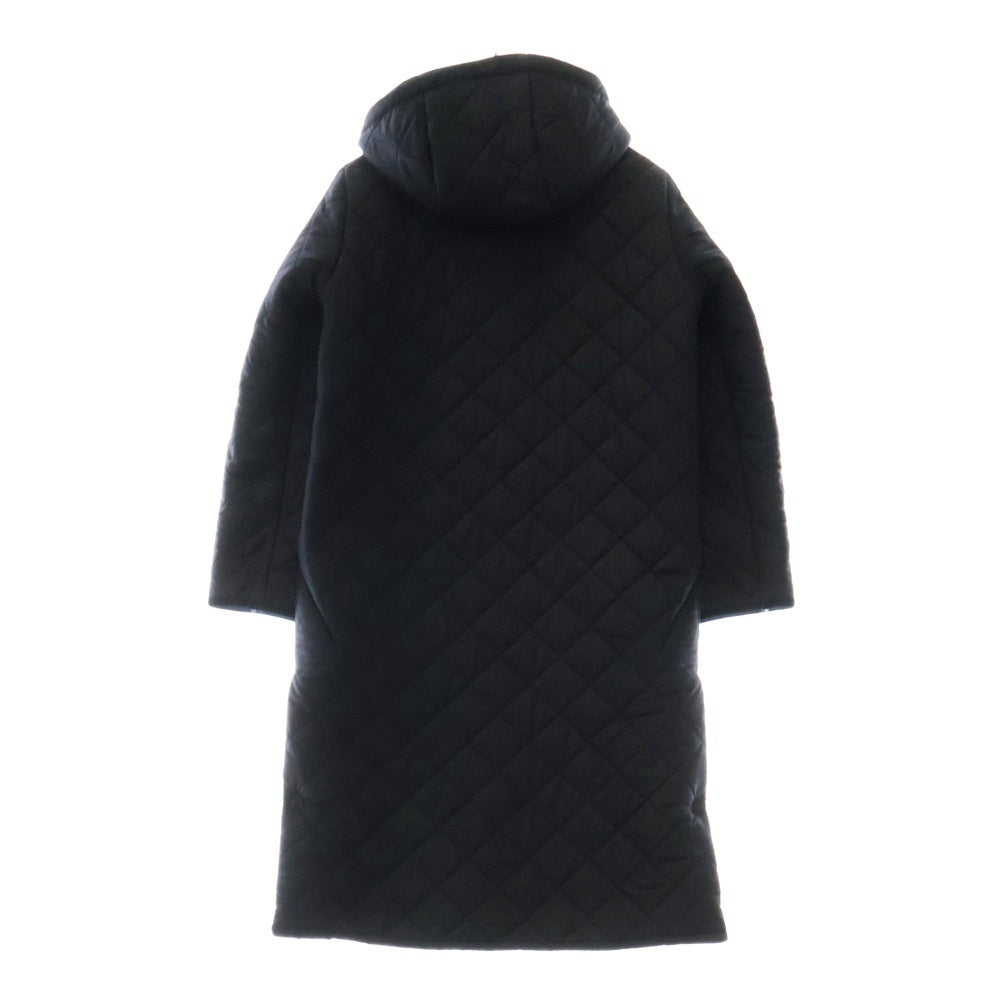 Barbour(バブアー) ロゴピンズ付き フーデッド 中綿キルティングコート 裏起毛 ネイビー レディース 1802178