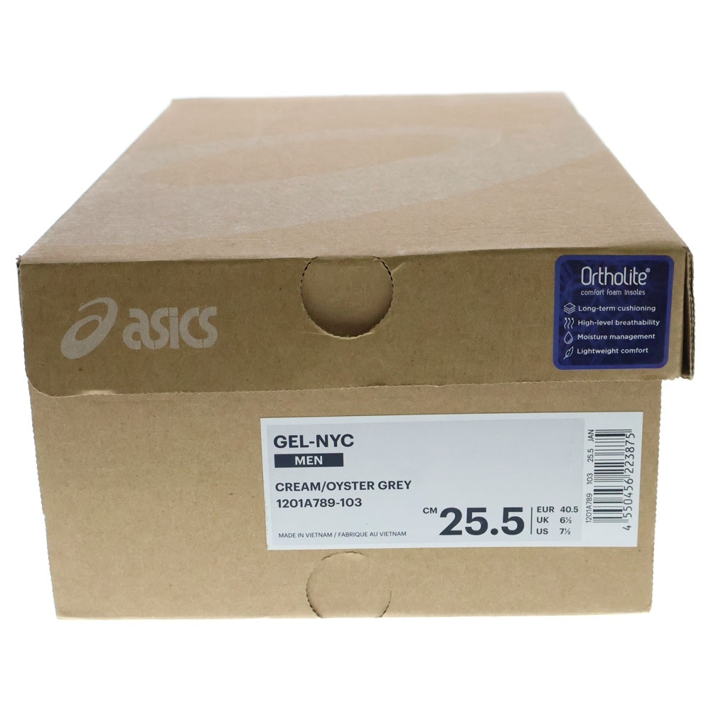 ASICS(アシックス) GEL-NYC CREAM OYSTER GREY ゲル ニューヨークシティー ローカットスニーカー グレー US7.5/25.5cm 1201A789-103