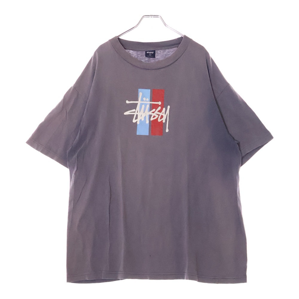 STUSSY(ステューシー) 90s VINTAGE 紺タグ オールド ロゴプリントTシャツ ネイビー