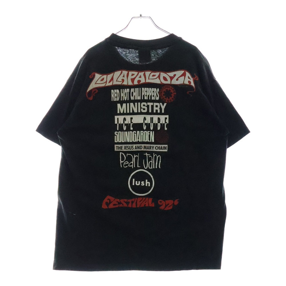 VINTAGE(ヴィンテージ) 90S VINTAGE LOLLAPALOOZA 1992 BLACK GIANT ヴィンテージ USA製 ロラパルーザ 両面プリント 半袖Tシャツ カットソー ブラック