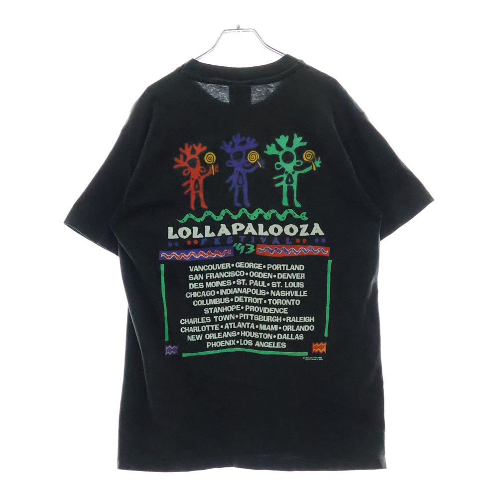 VINTAGE(ヴィンテージ) 90S VINTAGE LOLLAPALOOZA GIANT ヴィンテージ USA製 ロラパルーザ 両面プリント フェス 半袖Tシャツ カットソー ブラック