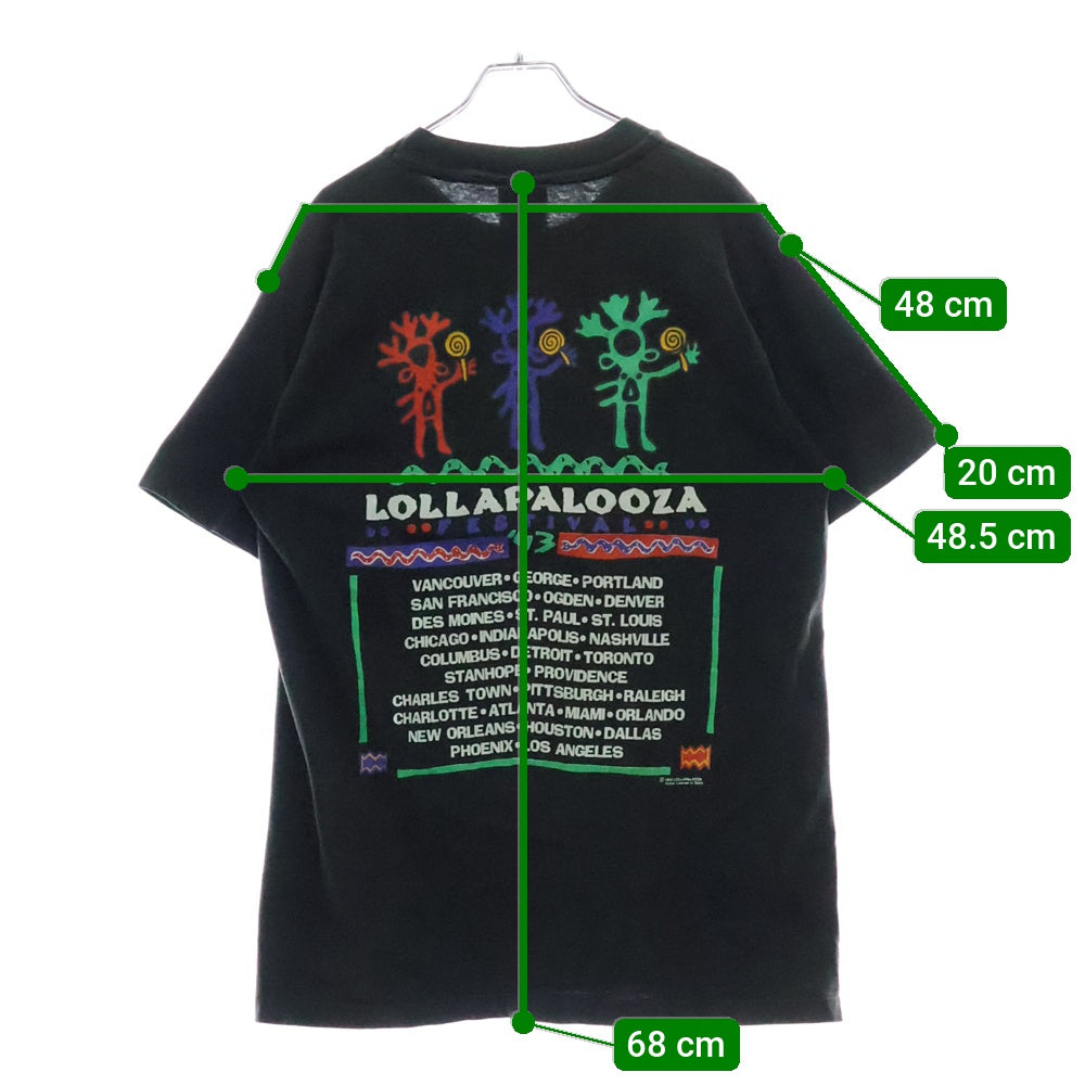 VINTAGE(ヴィンテージ) 90S VINTAGE LOLLAPALOOZA GIANT ヴィンテージ USA製 ロラパルーザ 両面プリント フェス 半袖Tシャツ カットソー ブラック