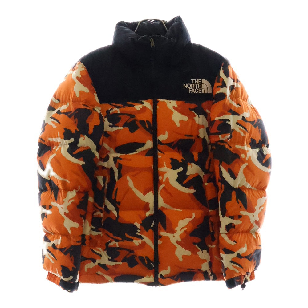 THE NORTH FACE(ザノースフェイス) NOVELTY NUPTSE JACKET ノベルティー ヌプシ ジャケット カモフラ 総柄 ダウン ブルゾン オレンジ ND91842