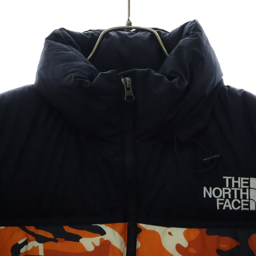 THE NORTH FACE(ザノースフェイス) NOVELTY NUPTSE JACKET ノベルティー ヌプシ ジャケット カモフラ 総柄 ダウン ブルゾン オレンジ ND91842