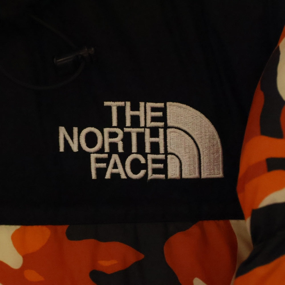 THE NORTH FACE(ザノースフェイス) NOVELTY NUPTSE JACKET ノベルティー ヌプシ ジャケット カモフラ 総柄 ダウン ブルゾン オレンジ ND91842
