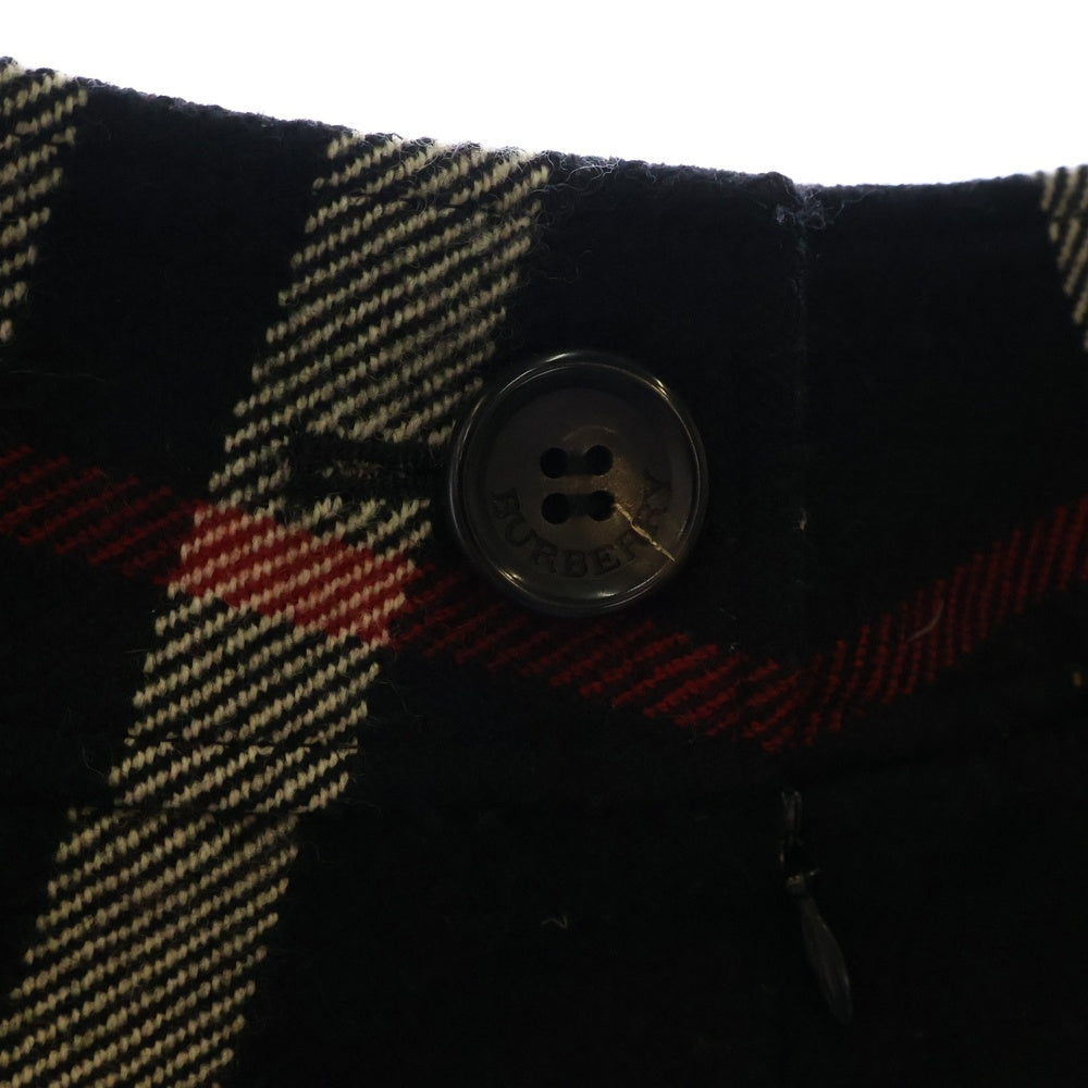 BURBERRY LONDON(バーバリーロンドン) チェック柄 ウール フレア ミドルスカート ブラック/ベージュ レディース FX043-006-09
