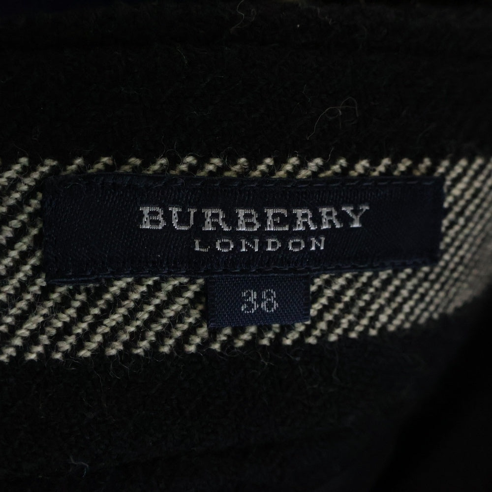BURBERRY LONDON(バーバリーロンドン) チェック柄 ウール フレア ミドルスカート ブラック/ベージュ レディース FX043-006-09