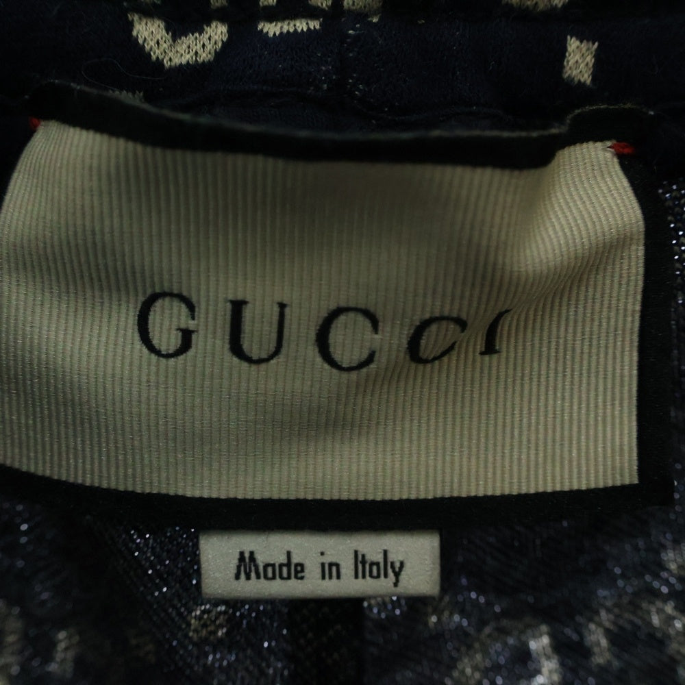 GUCCI(グッチ) 18AW GG Jacquard Sweat Pants GGジャカード コットン サイドライン トラックパンツ ネイビー 496920 X9V05