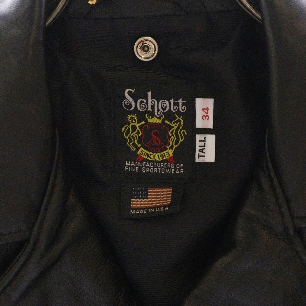 SCHOTT(ショット) 217US SHEEP ONESTAR シープワンスター シープスキン レザーダブルライダースジャケット ブラック 782-5950020