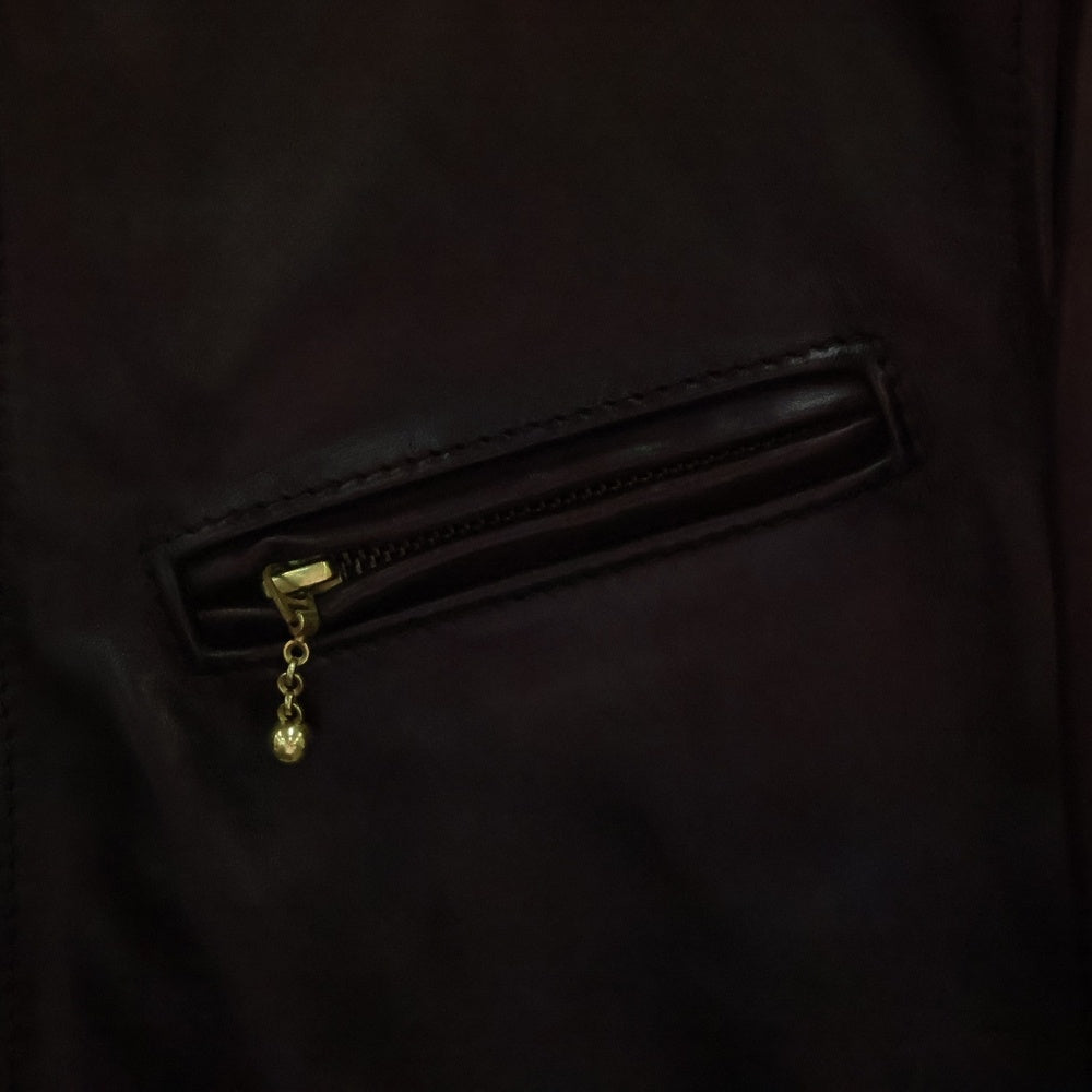 Aero Leather Japan(エアロレザー) HALFBELT STF ハーフベルト スーパータイトフィット ホースハイド シングルライダース レザージャケット ボルドー