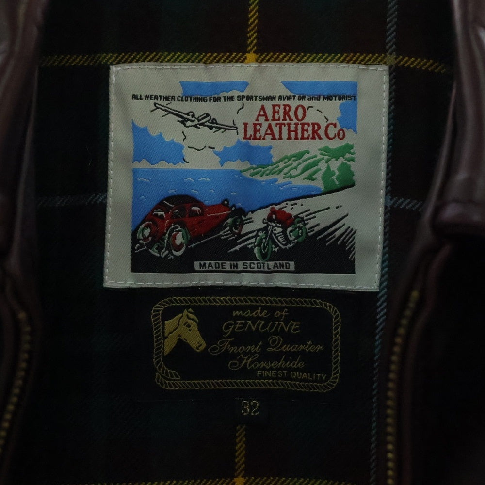 Aero Leather Japan(エアロレザー) HALFBELT STF ハーフベルト スーパータイトフィット ホースハイド シングルライダース レザージャケット ボルドー