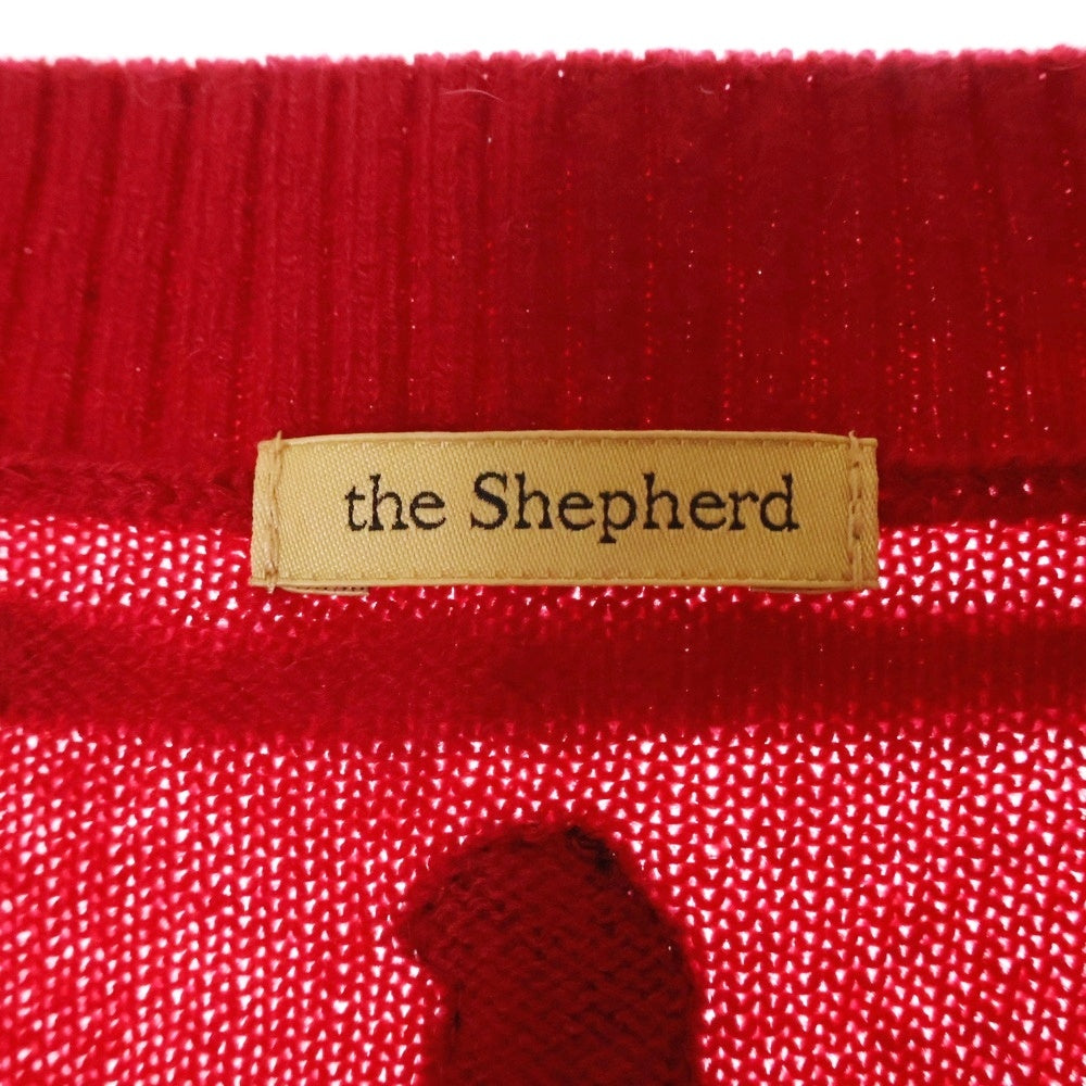 UNDERCOVER(アンダーカバー) 20AW ×THE SHEPHERD ザシェパード フロント刺繍 カシミアニットセーター レッド USZ4902