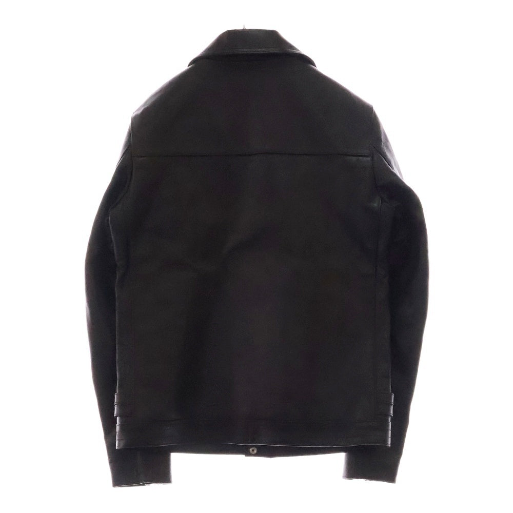 UNDERCOVER ISM(アンダーカバーイズム) 23AW 胸グラフィックプリント カウハイドレザー ダブルライダースレジャケット ブラック UC2C9203