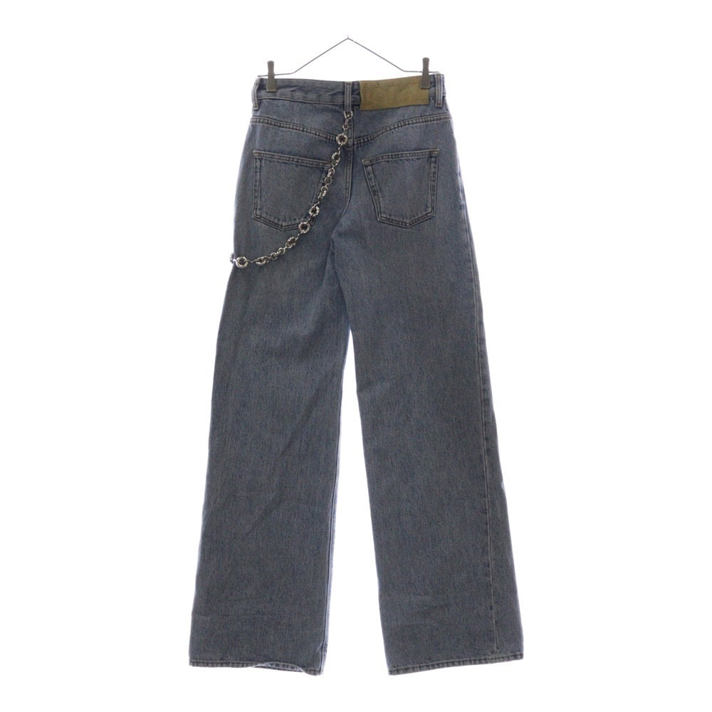 LOEWE(ロエベ) 24SS CHAIN JEANS チェーンジーンズ ジップフライ ストレートデニムパンツ インディゴ レディース S359Y11XAD