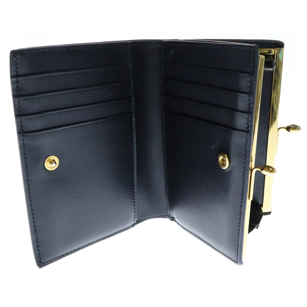 JIL SANDER(ジルサンダー) GOJI PURSE SM ゴジパース レザー コンパクト ウォレット 二つ折り がま口 財布 ブラック J07UI0015-P4840 001