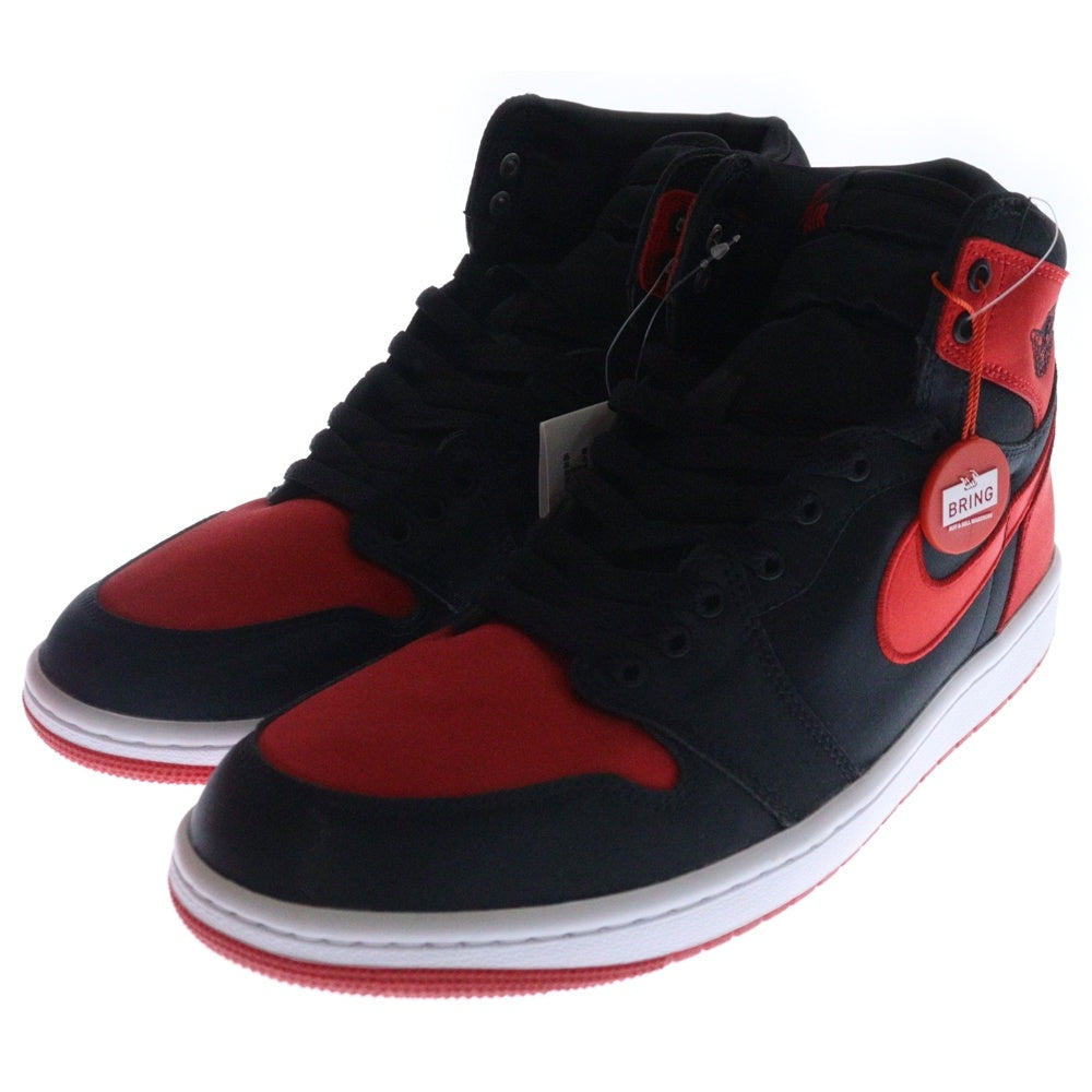 NIKE(ナイキ) WMNS AIR JORDAN 1 ウィメンズ エアジョーダン1 レトロ サテンブレッド ハイカットスニーカー ブラック/レッド US11/28cm FD4810-061
