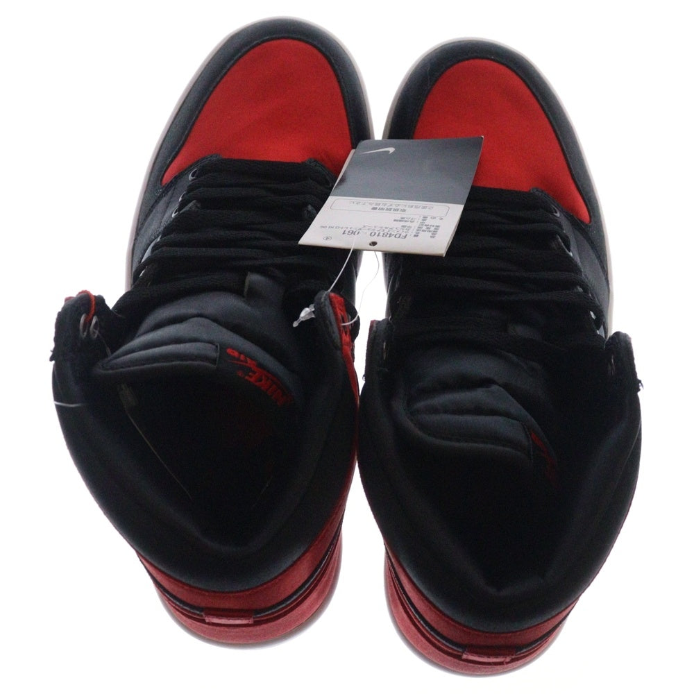 NIKE(ナイキ) WMNS AIR JORDAN 1 ウィメンズ エアジョーダン1 レトロ サテンブレッド ハイカットスニーカー ブラック/レッド US11/28cm FD4810-061