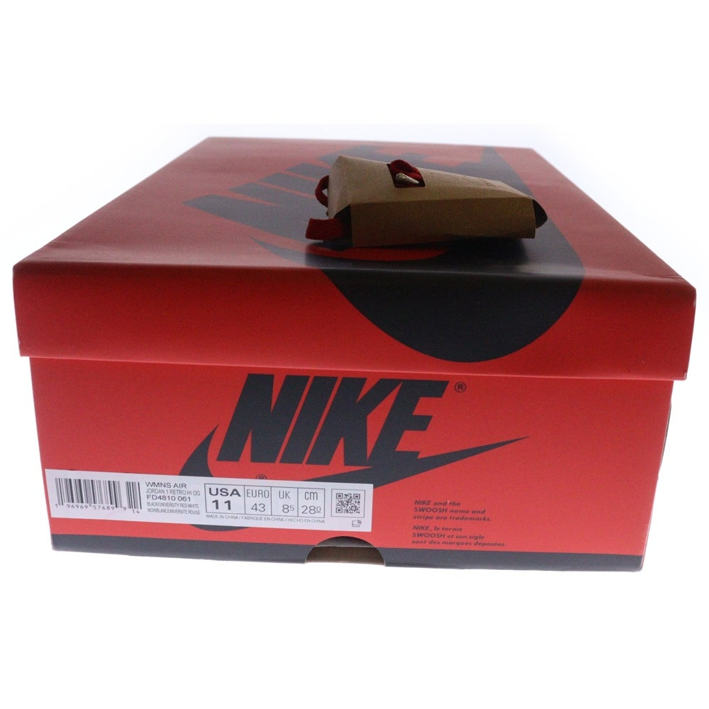 NIKE(ナイキ) WMNS AIR JORDAN 1 ウィメンズ エアジョーダン1 レトロ サテンブレッド ハイカットスニーカー ブラック/レッド US11/28cm FD4810-061