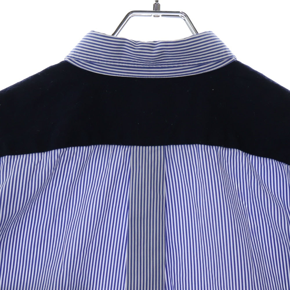 COMME des GARCONS SHIRT(コムデギャルソンシャツ) ヨーク切替 長袖ストライプシャツ ブルー