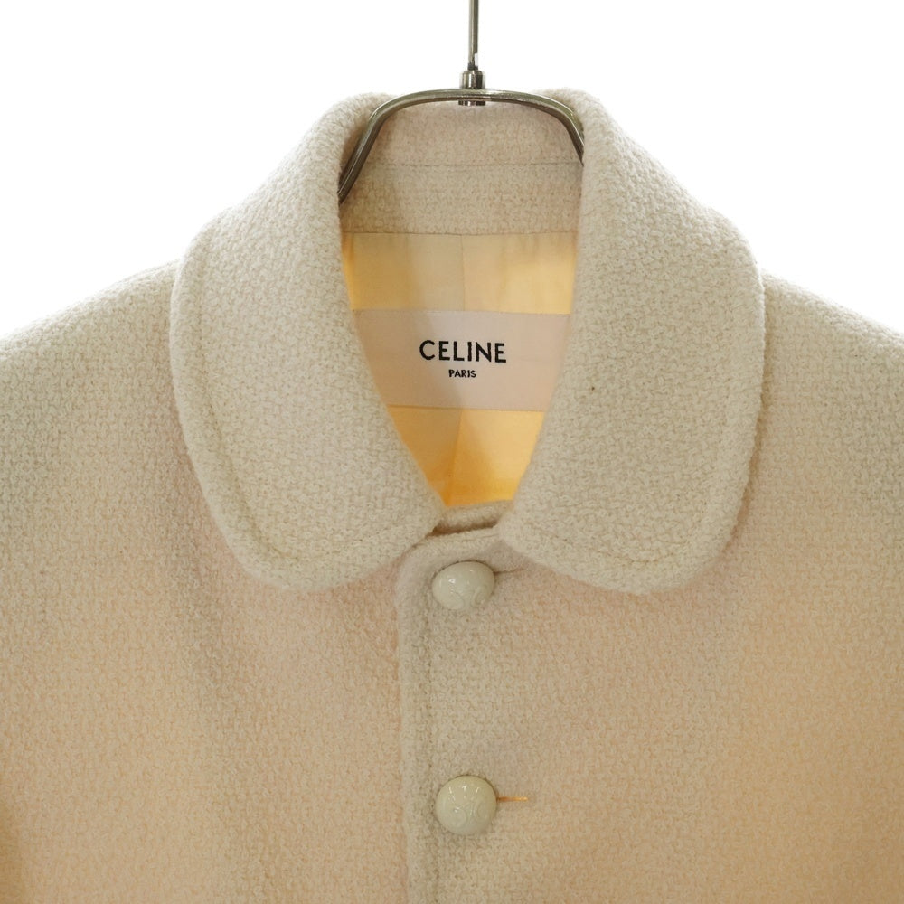 CELINE(セリーヌ) ベルヌイユ トリオンフボタン ツイード セットアップ スーツ ショート丈 ジャケット スカート アイボリー レディース 2V87V280Z.01EM