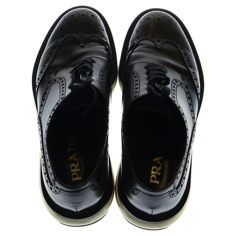 PRADA(プラダ) ウィングチップ レザースニーカー ダークグリーン 2EE098
