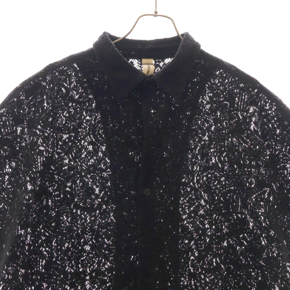 SHINYA KOZUKA(シンヤコズカ) 24SS HOLIDAY ラッセル コットン レギュラーカラー ノースリーブシャツ ブラック 2401SK37