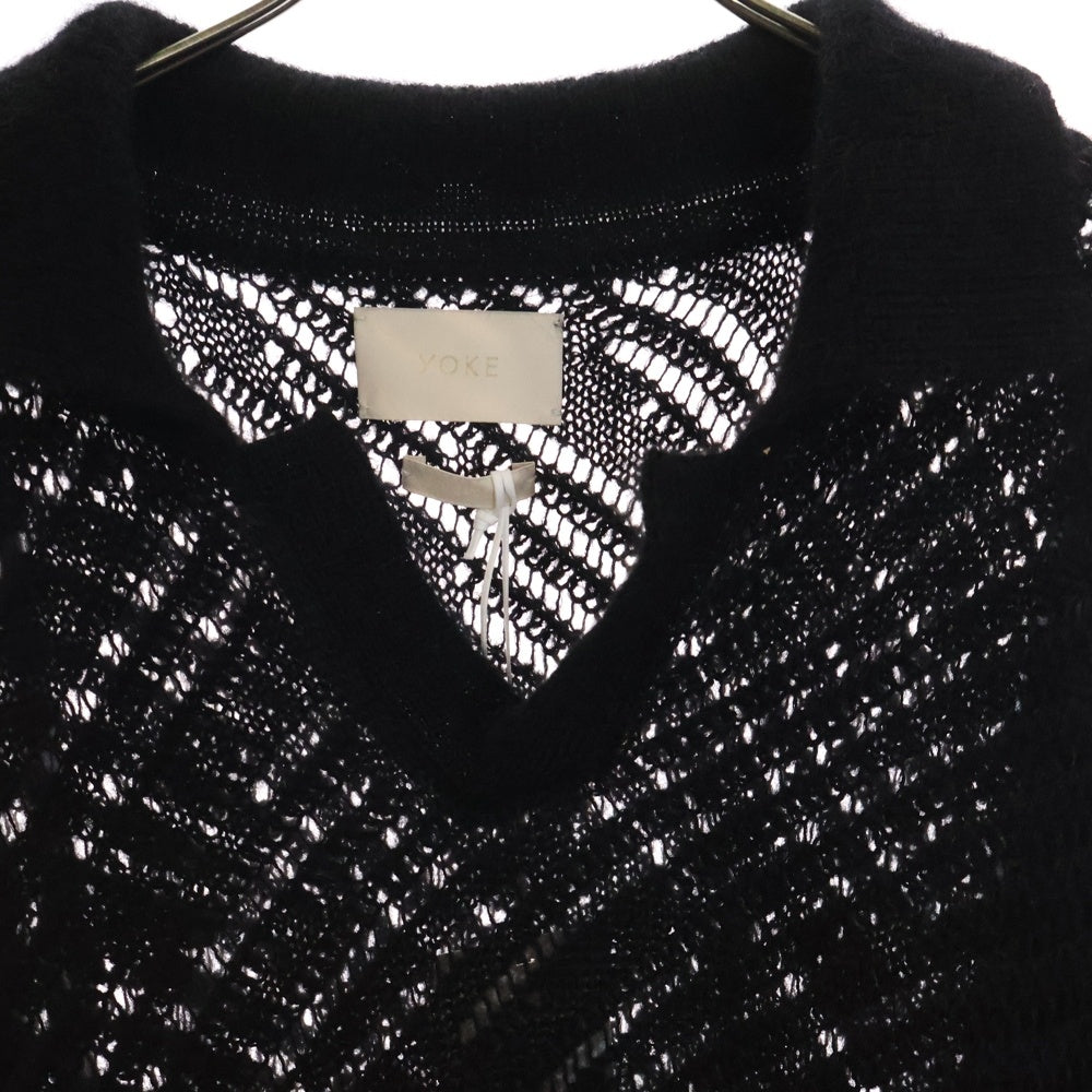 YOKE(ヨーク) 24SS SILK MOHAIR PULLOVER SWEATER シルク モヘア プルオーバーニット セーター ブラック YK24SS0671S