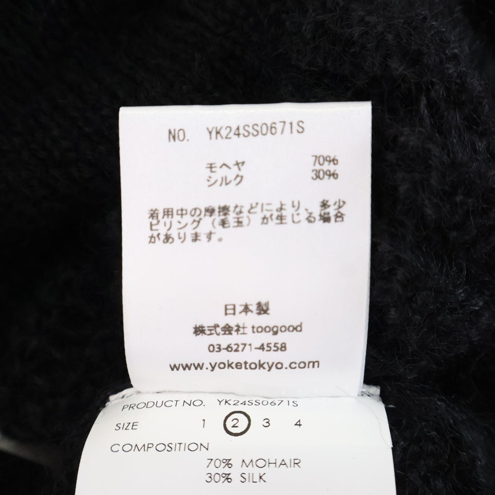 YOKE(ヨーク) 24SS SILK MOHAIR PULLOVER SWEATER シルク モヘア プルオーバーニット セーター ブラック YK24SS0671S