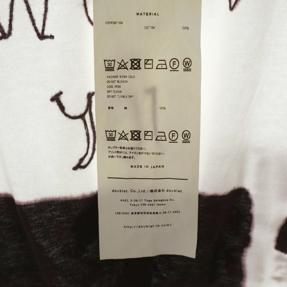 doublet(ダブレット) 23SS ANONYMOUS SIGN PRINTED T-SHIRT アノニマス サインプリント クルーネック半袖Tシャツ カットソー ホワイト 23SS28CS276