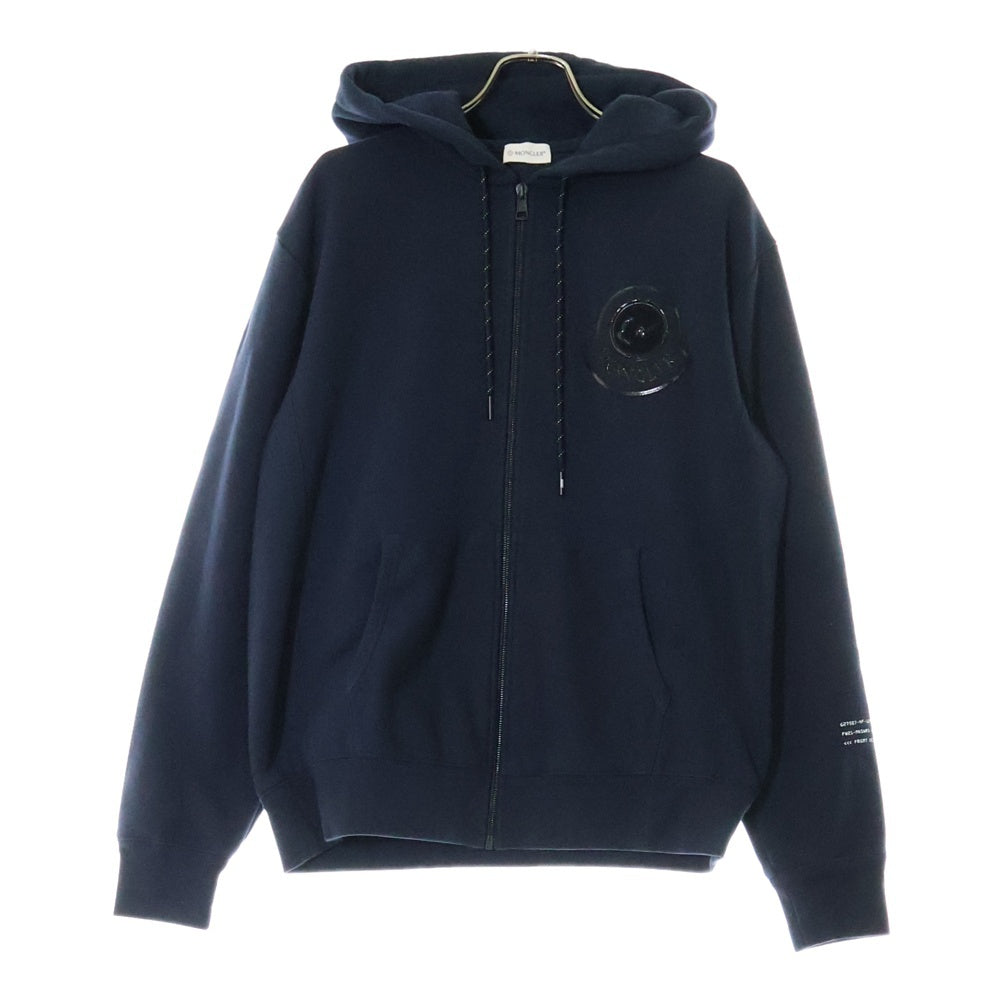 MONCLER(モンクレール) 21AW ×FRAGMENT MAGLIA CARDIGAN フラグメント フロントロゴワッペン ジップアップ カーディガン パーカー ネイビー G209U8G00013 809F4