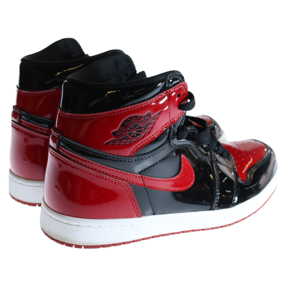 NIKE(ナイキ) AIR JORDAN 1 RETRO HIGH OG BRED PATENT エアジョーダン1レトロハイ ブレッド パテント ハイカットスニーカー レッド/ブラック US9/27.0cm 555088-063