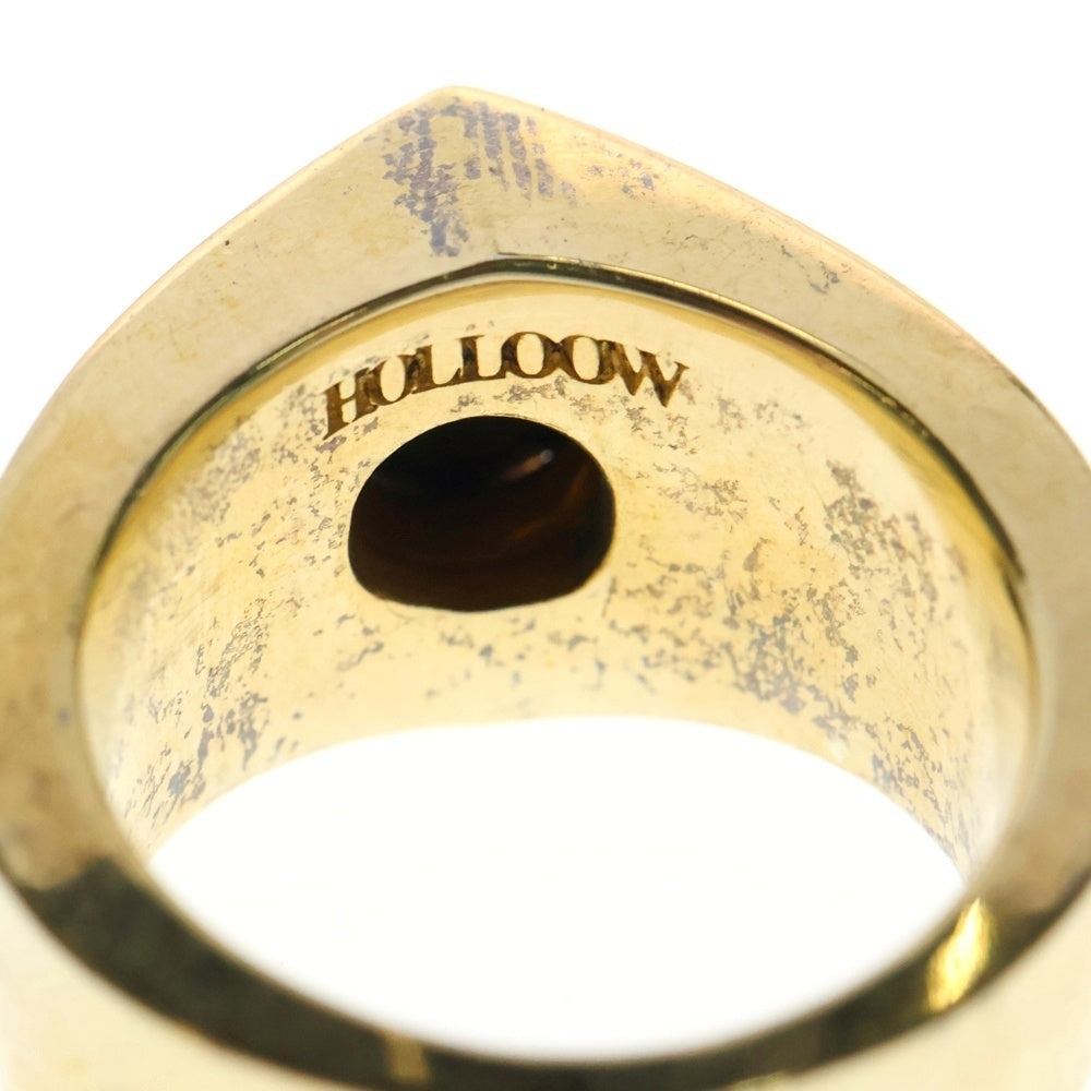 HOLLOOW(ホロウ) スタッズ オニキス ストーン リング 指輪 17号 ゴールド