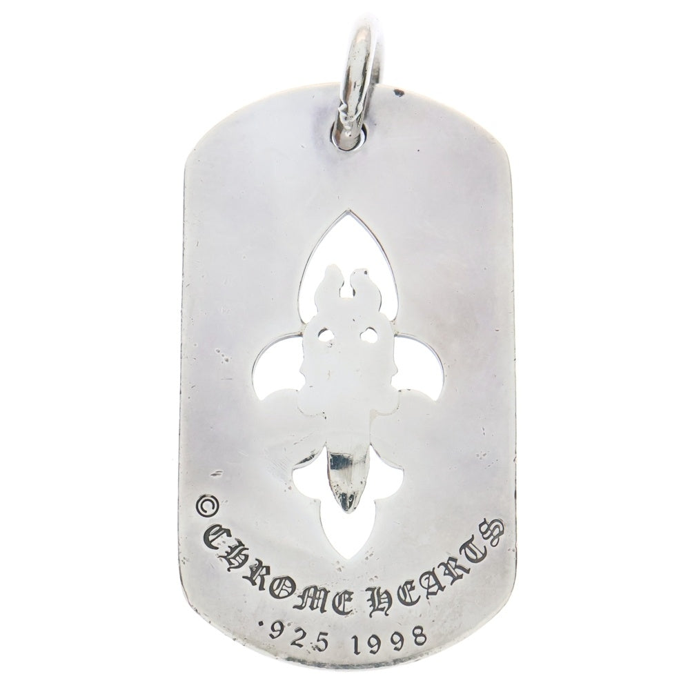 CHROME HEARTS(クロムハーツ) D TAG LRG FLE DAG AFTER 4P DIAフレア ダガー アフター 4Pダイヤ ラージ ドッグタグ ペンダントトップ シルバー