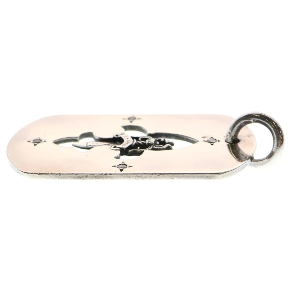 CHROME HEARTS(クロムハーツ) D TAG LRG FLE DAG AFTER 4P DIAフレア ダガー アフター 4Pダイヤ ラージ ドッグタグ ペンダントトップ シルバー