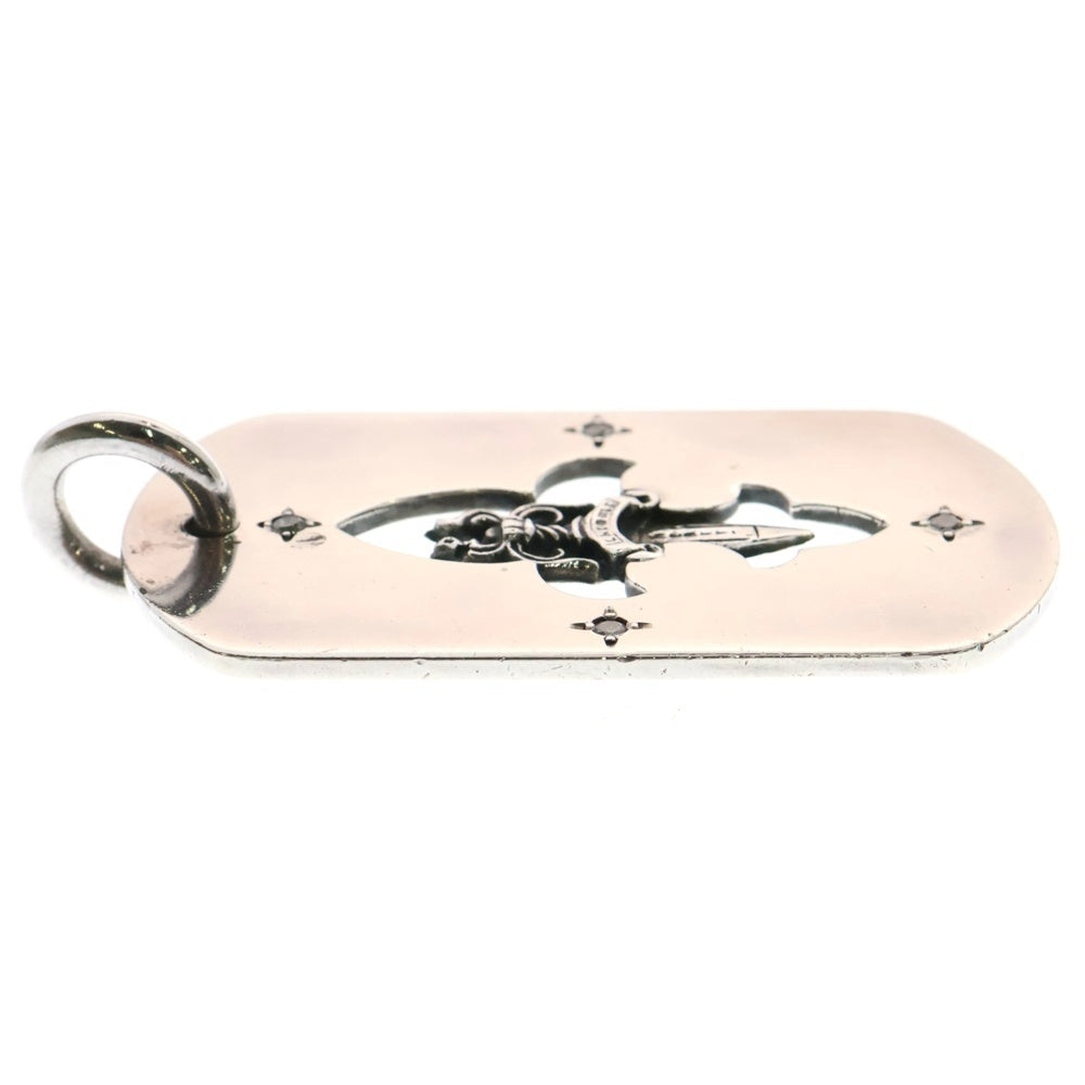 CHROME HEARTS(クロムハーツ) D TAG LRG FLE DAG AFTER 4P DIAフレア ダガー アフター 4Pダイヤ ラージ ドッグタグ ペンダントトップ シルバー
