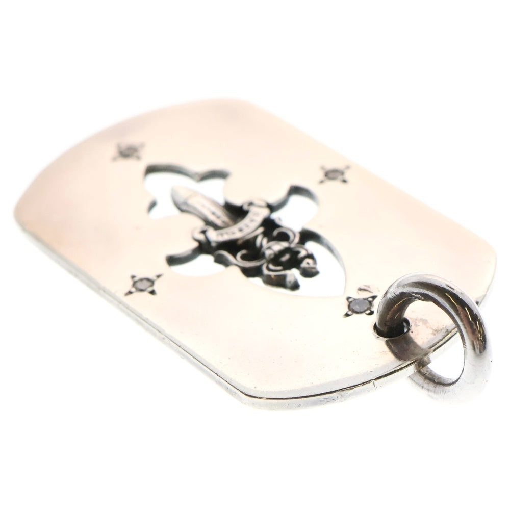CHROME HEARTS(クロムハーツ) D TAG LRG FLE DAG AFTER 4P DIAフレア ダガー アフター 4Pダイヤ ラージ ドッグタグ ペンダントトップ シルバー