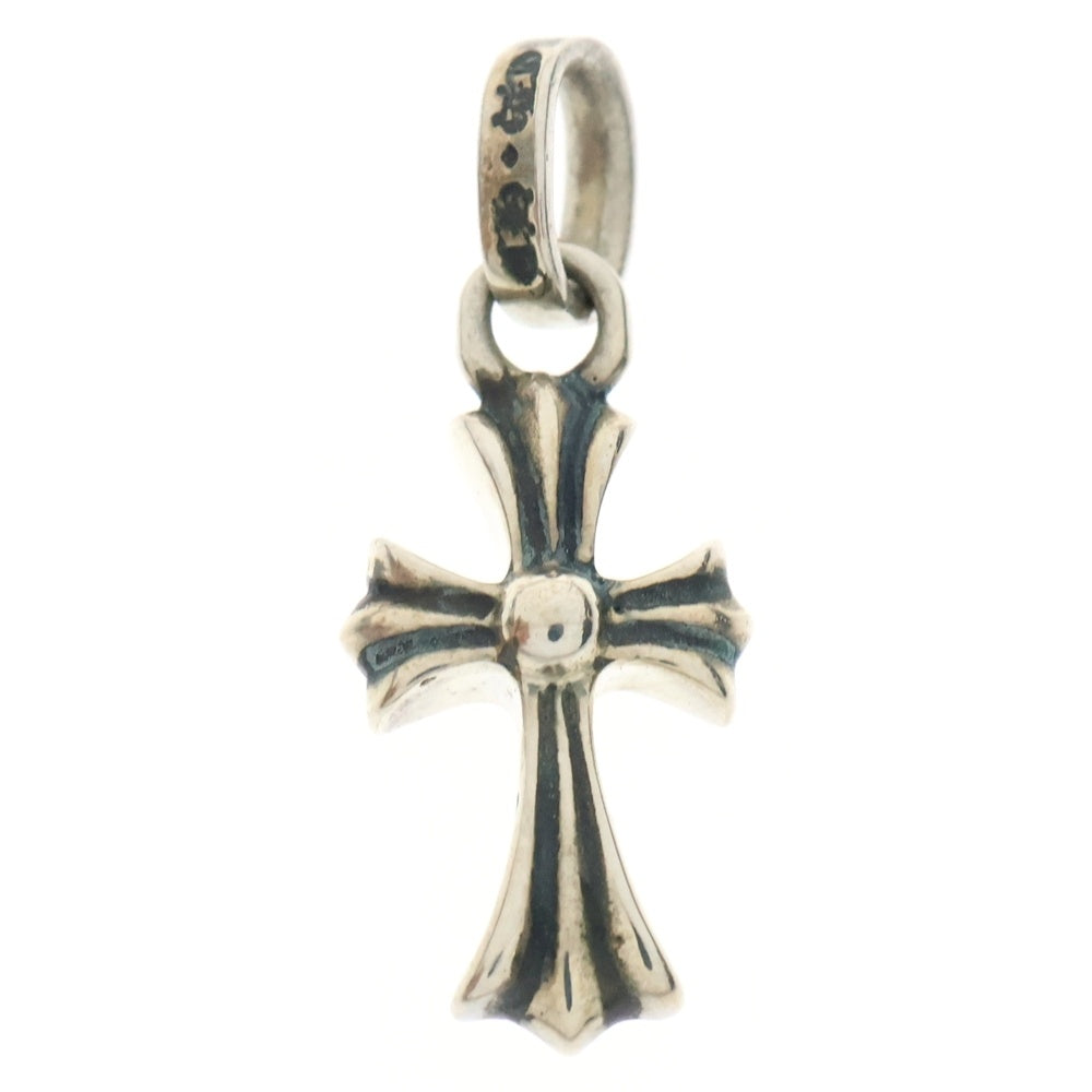 CHROME HEARTS(クロムハーツ) CRS BBYFAT P DMND A ベイビーファットクロス PAVEアフターダイヤ チャーム シルバーネックレストップ