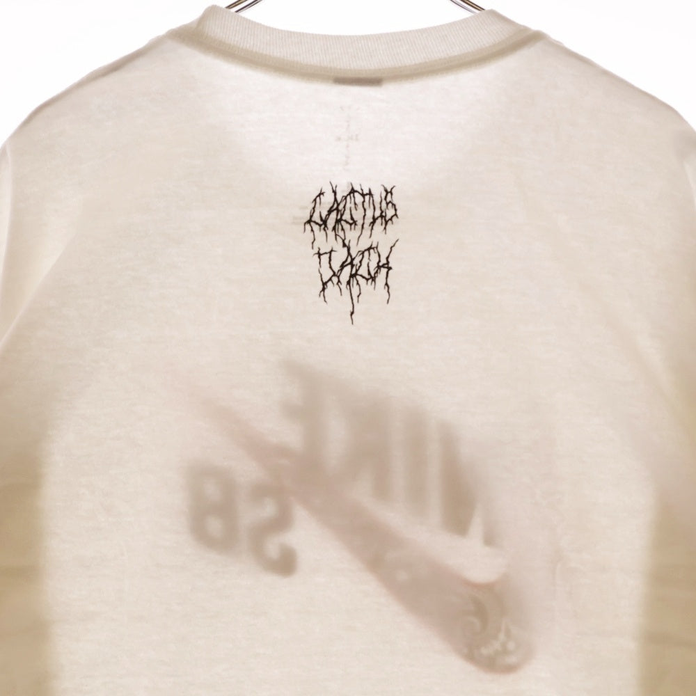 NIKE SB(ナイキエスビー) 20SS ×CACTUS JACK TRAVIS SCOTT LOGO L/S TEE カクタスジャック トラヴィススコット ロゴロングスリーブ 長袖Tシャツ ホワイト