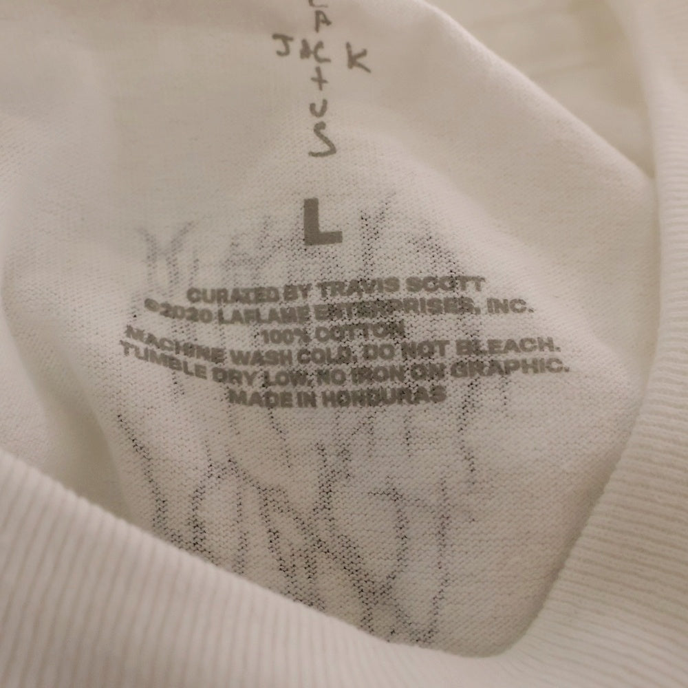 NIKE SB(ナイキエスビー) 20SS ×CACTUS JACK TRAVIS SCOTT LOGO L/S TEE カクタスジャック トラヴィススコット ロゴロングスリーブ 長袖Tシャツ ホワイト