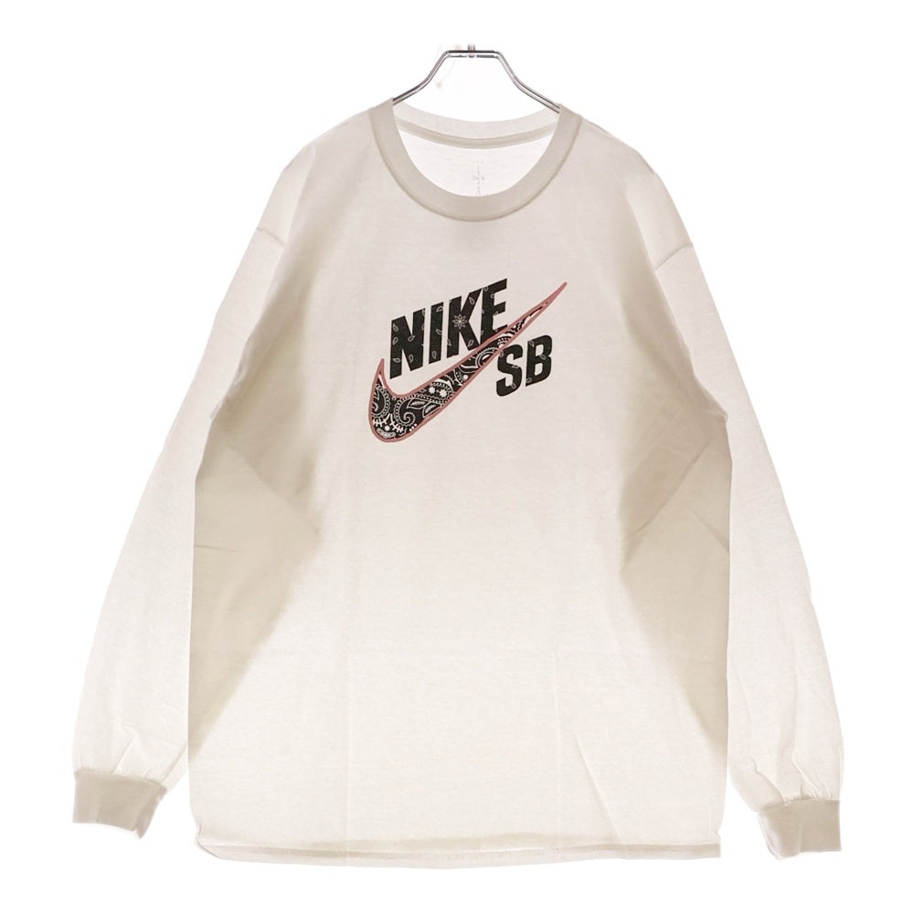 NIKE SB(ナイキエスビー) 20SS ×CACTUS JACK TRAVIS SCOTT LOGO L/S TEE カクタスジャック トラヴィススコット ロゴロングスリーブ 長袖Tシャツ ホワイト