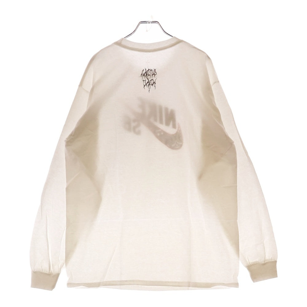 NIKE SB(ナイキエスビー) 20SS ×CACTUS JACK TRAVIS SCOTT LOGO L/S TEE カクタスジャック トラヴィススコット ロゴロングスリーブ 長袖Tシャツ ホワイト