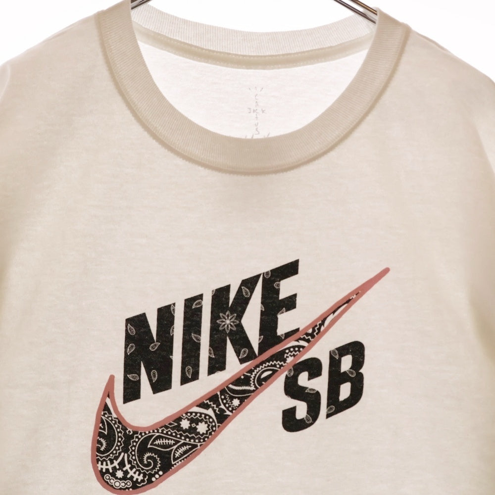 NIKE SB(ナイキエスビー) 20SS ×CACTUS JACK TRAVIS SCOTT LOGO L/S TEE カクタスジャック トラヴィススコット ロゴロングスリーブ 長袖Tシャツ ホワイト
