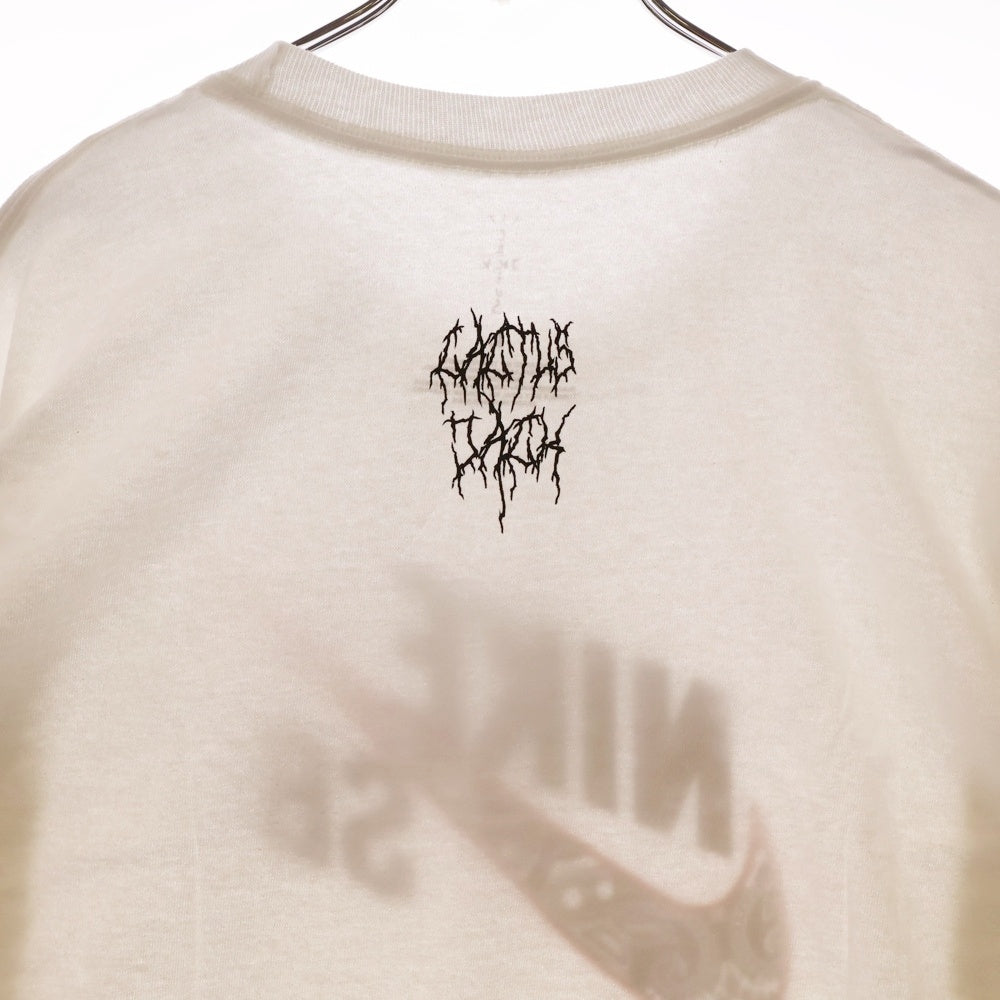 NIKE SB(ナイキエスビー) 20SS ×CACTUS JACK TRAVIS SCOTT LOGO L/S TEE カクタスジャック トラヴィススコット ロゴロングスリーブ 長袖Tシャツ ホワイト