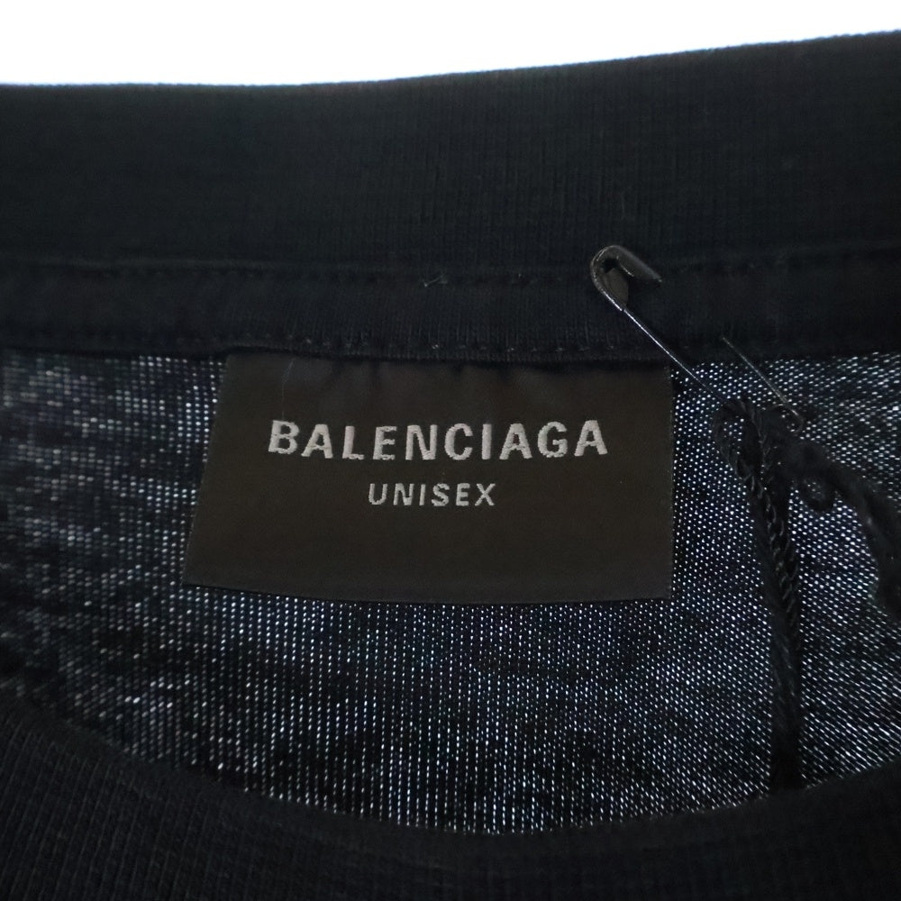 BALENCIAGA(バレンシアガ) ロゴプリント オーバーサイズ クルーネック半袖Tシャツ カットソー ブラック 651795 TNVL1