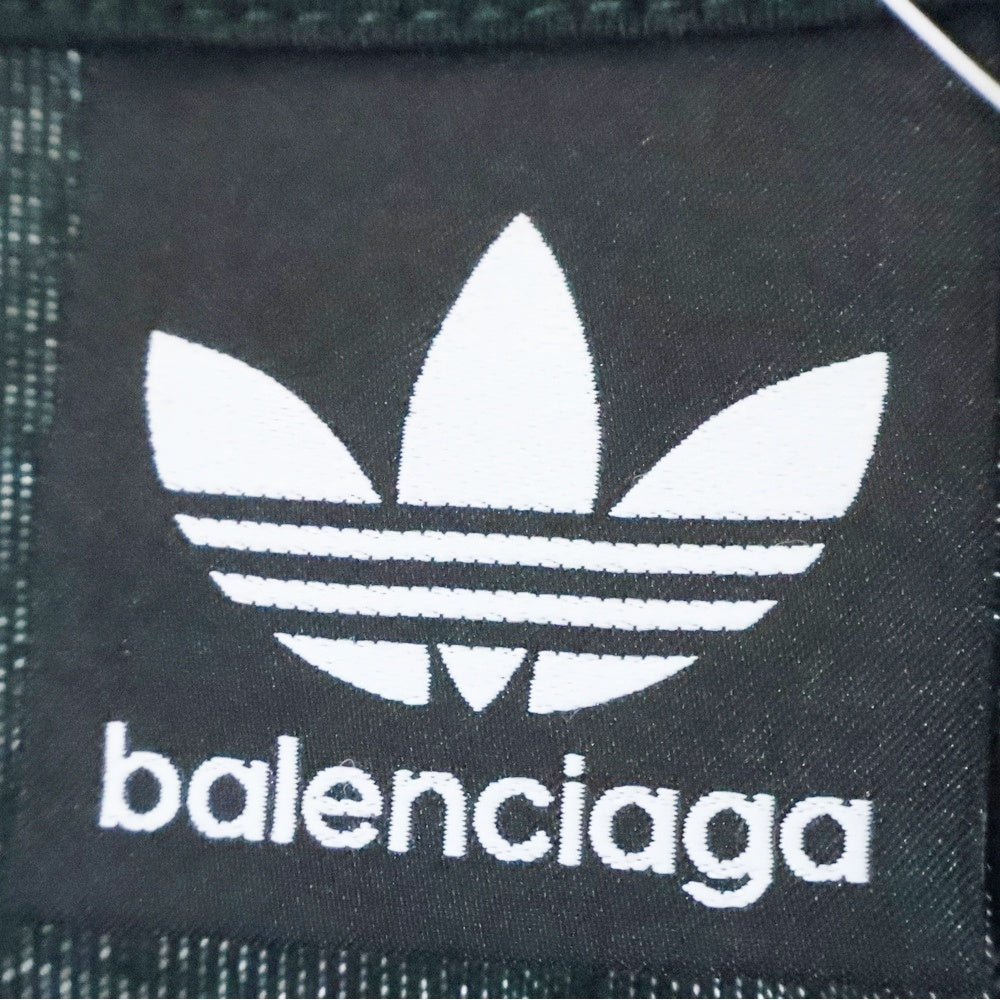 BALENCIAGA(バレンシアガ) ×adidas トレフォイルロゴ オーバーサイズ モックネック半袖Tシャツ カットソー グリーン 723976 TNVN8