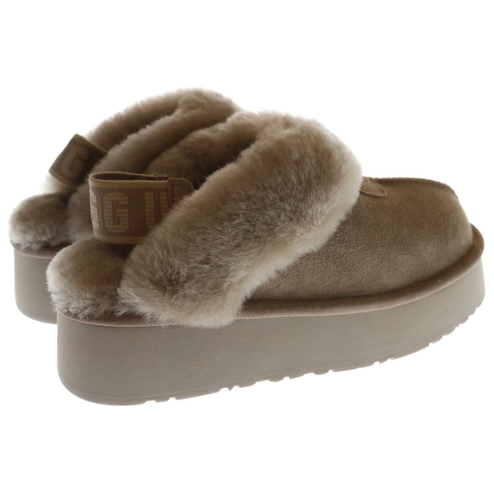 UGG(アグ) COQUETTE PLATFORM SLIPPER コケット プラットフォーム スリッパ ファーサンダル ロゴパッチ付き ブラウン レディース OB114PD