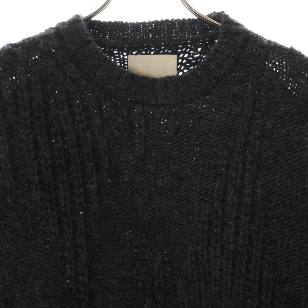 YOKE(ヨーク) 22AW IREGULAR KNITTED CREWNECK SWEATER イレギュラー クルーネック ニット セーター ブラック YK22AW0426S